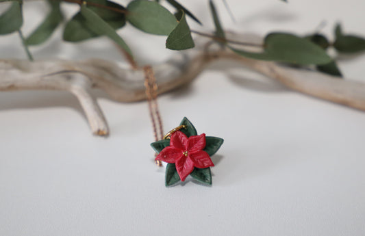 Weihnachtsstern Winola Kette – Kettenanhänger aus Polymer Clay, Produktfoto 2