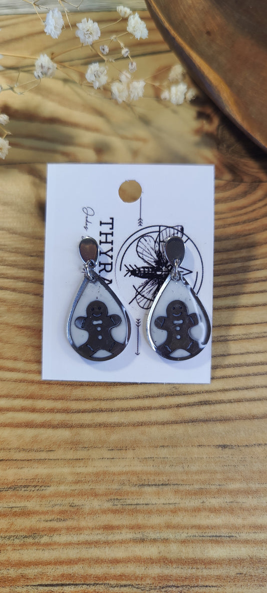 Waverly – Ohrringe aus Polymer Clay mit geometrischem Design in Schwarz oder Weiß, Produktfoto 2