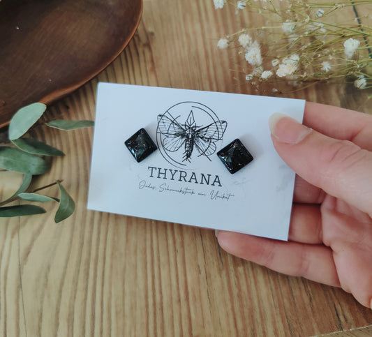 Viron – Ohrringe aus Polymer Clay mit minimalistischem Design in Silber oder Gold, Produktfoto 2