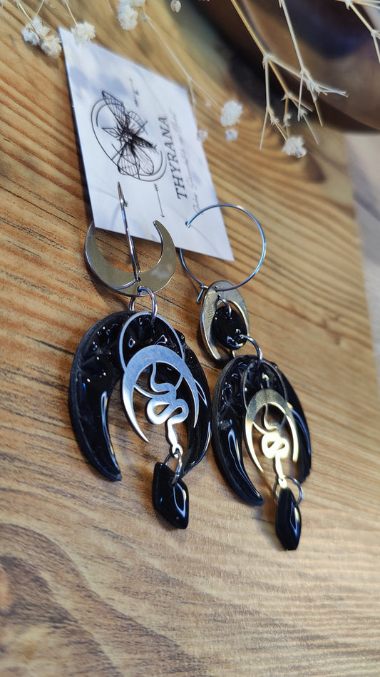 Nessy – Ohrringe aus Polymer Clay in Silber oder Gold, Produktfoto 2