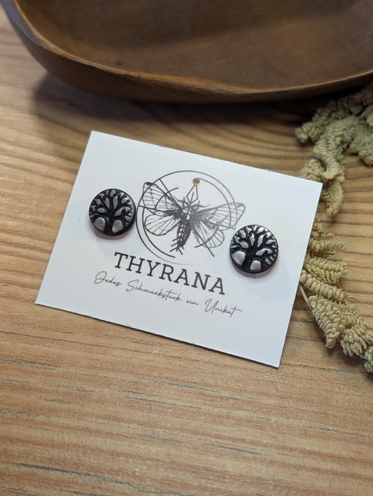 Björn – Ohrringe aus Polymer Clay mit Lebensbaummotiv, in verschiedenen Farben, Produktfoto 2