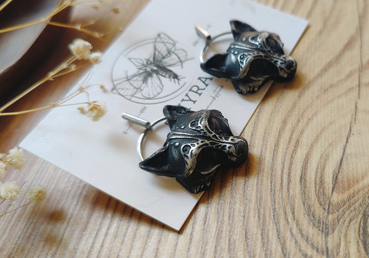 Hati – Ohrringe aus Polymer Clay in Gold oder Silber, Produktfoto 2