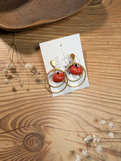 Malvina – Ring aus Polymer Clay mit Kürbismotiv in Gold oder Silber, Produktfoto 4