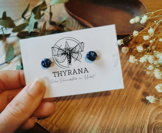 Ravian – Ohrringe aus Polymer Clay mit Farbverlauf in Blau, Produktfoto 2