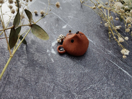 Bär Teddy Kette – Kette aus Polymer Clay mit Bärenmotiv in Braun, Produktfoto 2