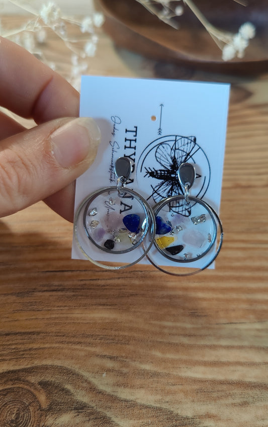 Chakren Schmuck - Anima – Ohrringe aus Edelstahl mit Rosenmotiv in Gold oder Silber, Produktfoto 2